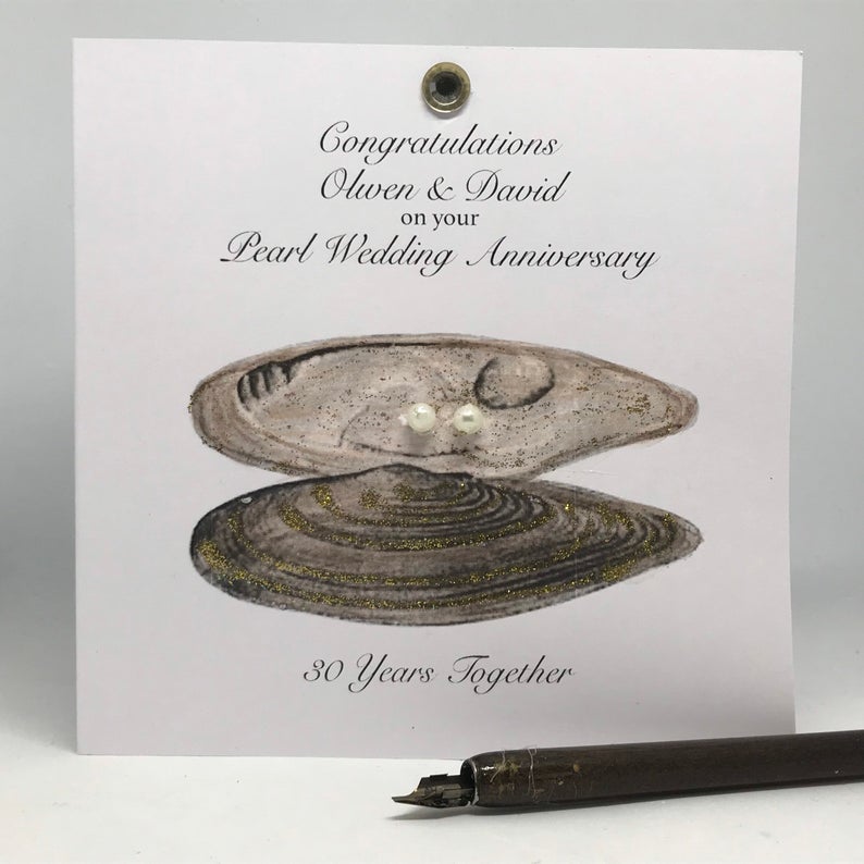 Personalised Pearl Wedding Anniversary Card - Purest Sentiment